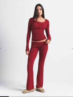 SKIMS Cotton Jersey Foldover Pants